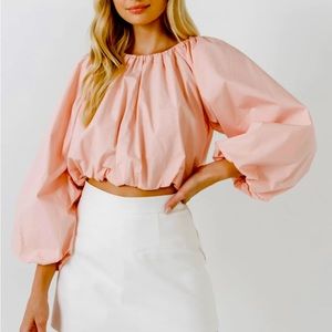 Beautiful crisp cotton blouson top